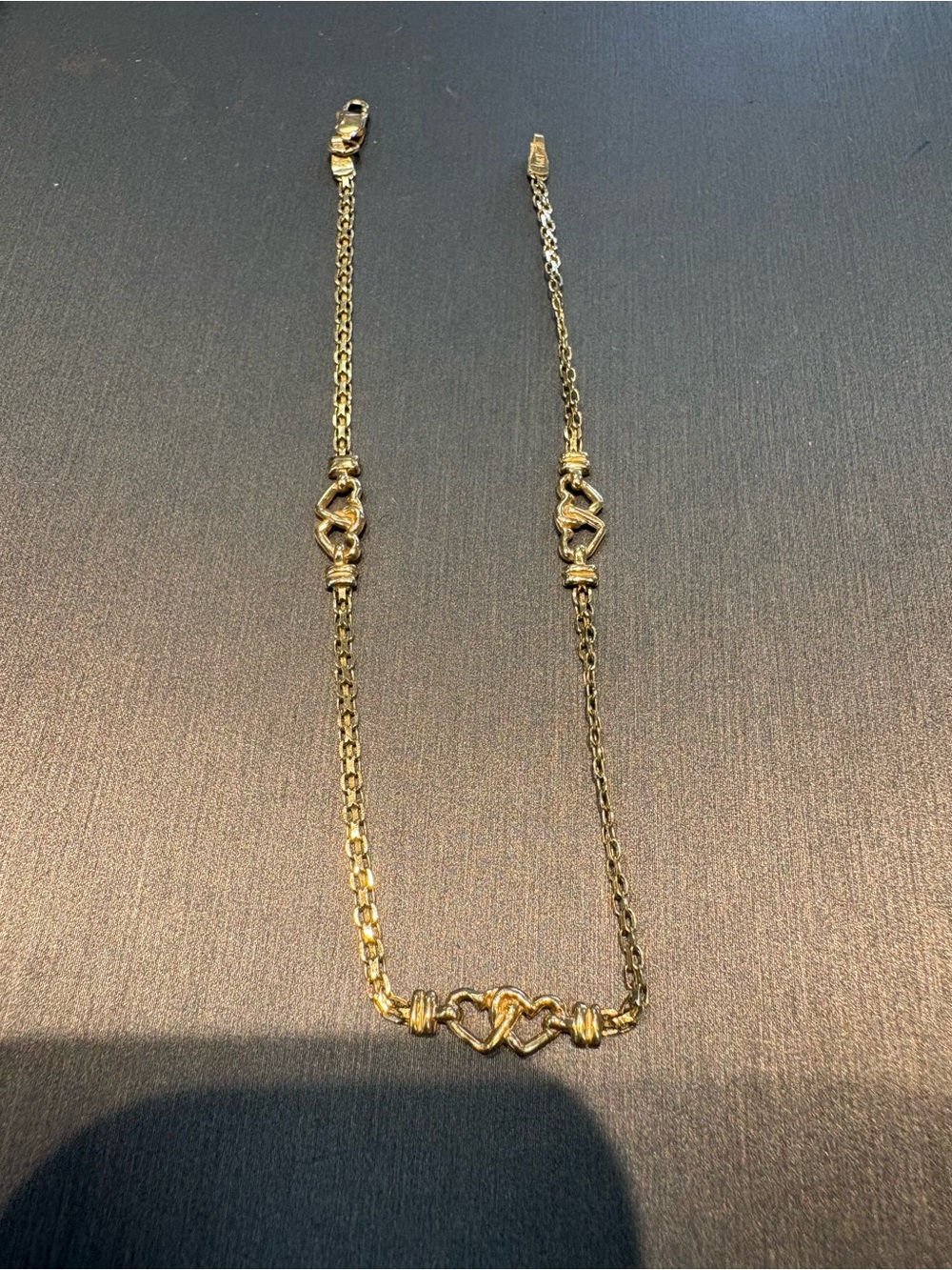 Gold Heart link anklet 2.8 grams